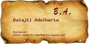 Balajti Adalberta névjegykártya